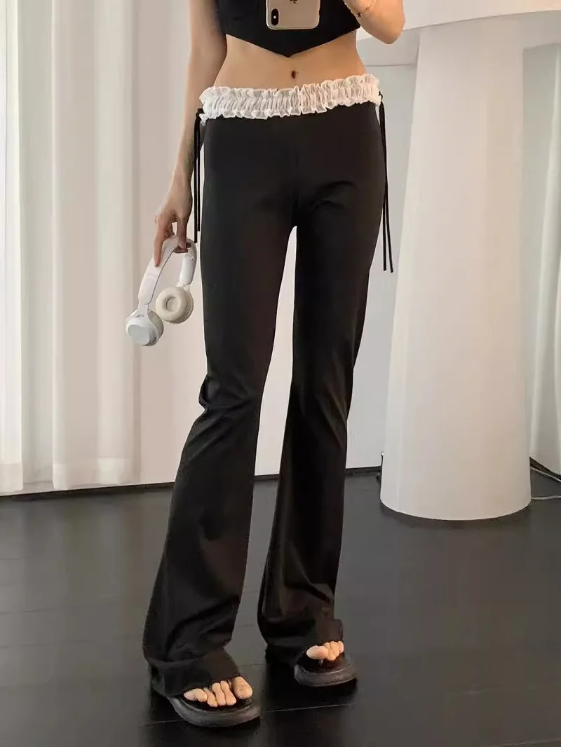 Summer New Design Sense High Waisted Lace Drawstring Casual Pants Women Solid Slim Versatile Micro Flared Pants
Summer New Design Sense High Waisted Lace Drawstring Casual Pants Women Solid Slim Versatile Micro Flared Pants