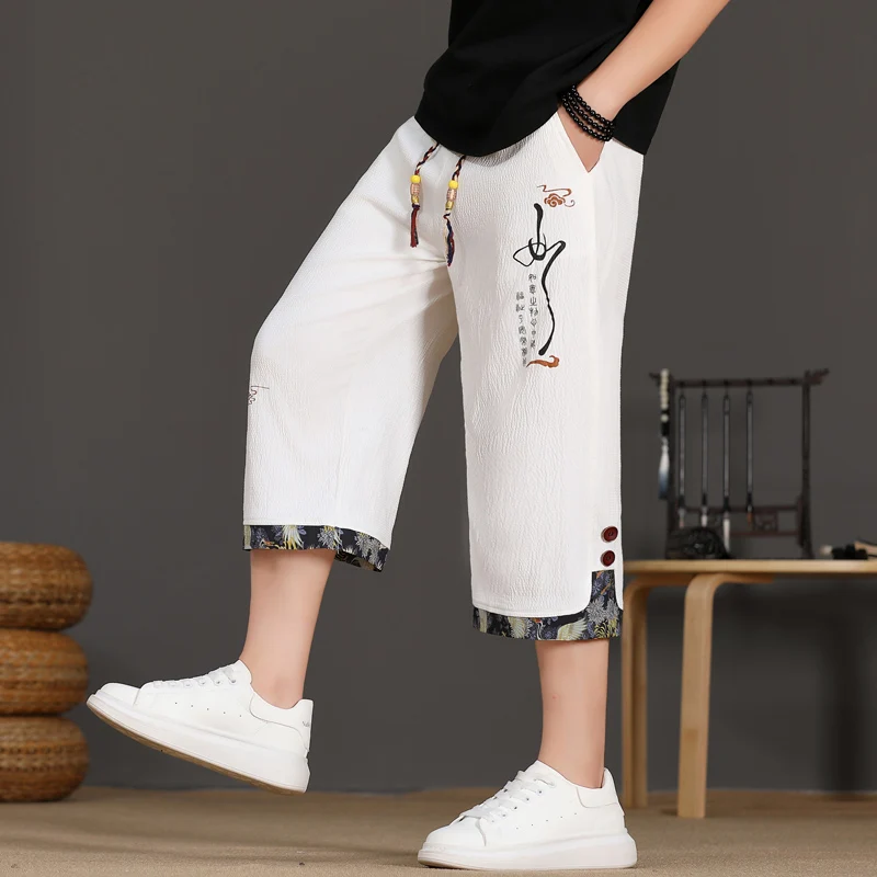 Мужские летние тонкие дышащие повседневные брюки свободного кроя с принтом, на резинке, прямые, длиной 7/8, модный тренд
Мужские летние тонкие дышащие повседневные брюки свободного кроя с принтом, на резинке, прямые, длиной 7/8, модный тренд