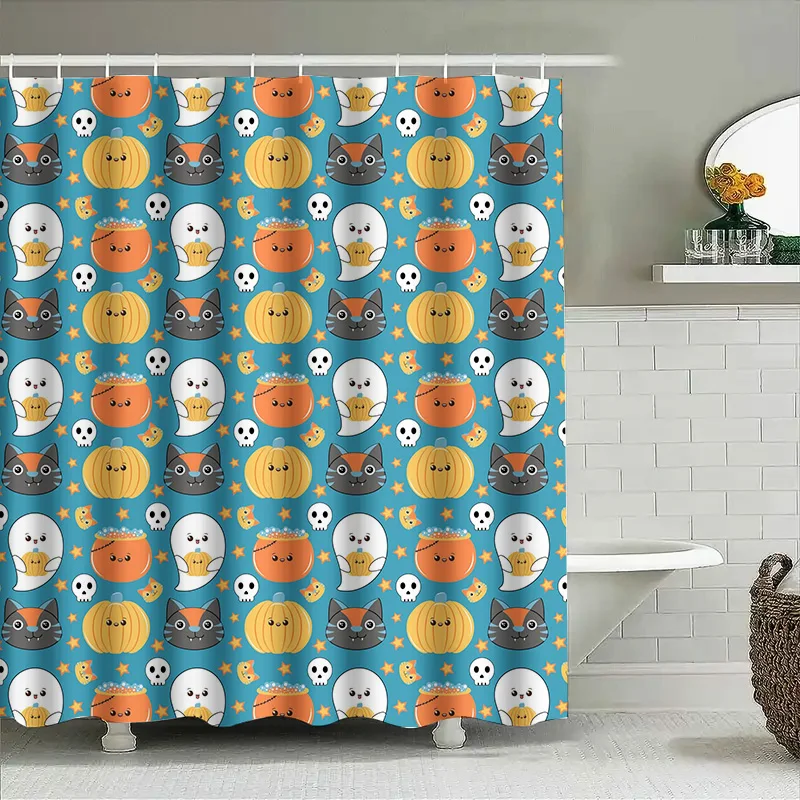 Милая занавеска для душа Tuniu на Хэллоуин с кошками и тыквой, забавный декор для ванной комнаты
Милая занавеска для душа Tuniu на Хэллоуин с кошками и тыквой, забавный декор для ванной комнаты