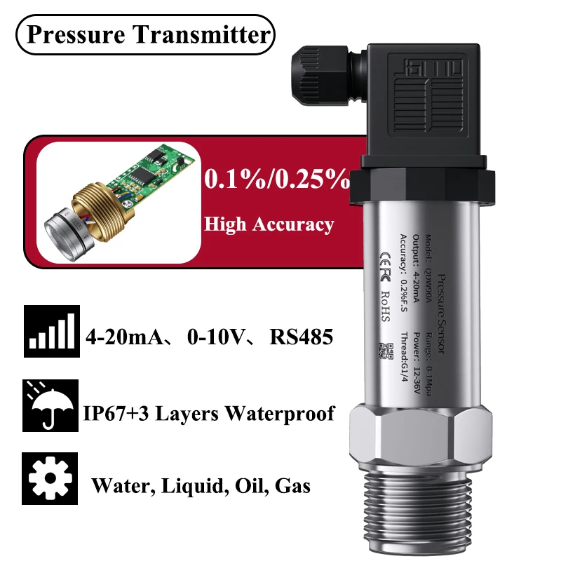 Pressure Transmitter 4-20mA 0-10V RS485 Pressure Sensor 0-1.6Mpa 0-2.5Mpa 0-4Mpa Pressure Transducer M20*1.5 Pressure Sensor
Pressure Transmitter 4-20mA 0-10V RS485 Pressure Sensor 0-1.6Mpa 0-2.5Mpa 0-4Mpa Pressure Transducer M20*1.5 Pressure Sensor