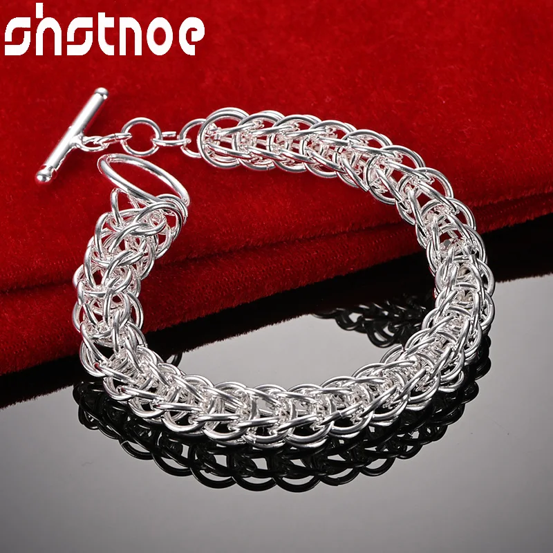 SHSTONE 925 Sterling Silver Multiple Circles Chain Bracelets For Woman Men Banquet Party Wedding Fashion Jewelry Birthday Gift
SHSTONE 925 Sterling Silver Multiple Circles Chain Bracelets For Woman Men Banquet Party Wedding Fashion Jewelry Birthday Gift