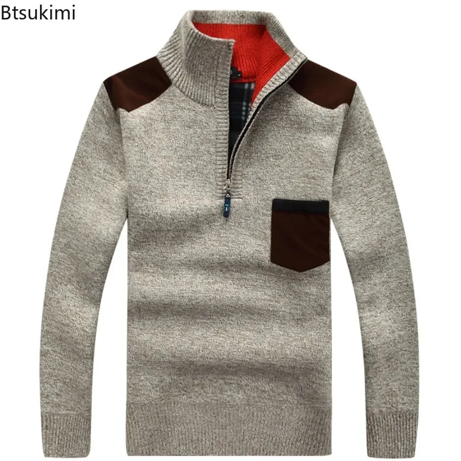 Men's Winter Sweaters Stand Collar Half Zipper Knitted Fleece Pullovers Long Sleeve Pocket Casual Jumper Thick Clothing for Men
Men's Winter Sweaters Stand Collar Half Zipper Knitted Fleece Pullovers Long Sleeve Pocket Casual Jumper Thick Clothing for Men