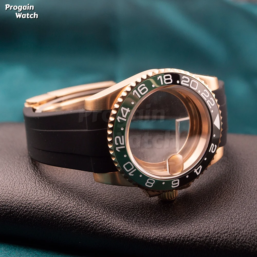 40mm Rose Watch Case Sapphire Glass Stainless Steel Rubber Strap for NH34 NH35 NH36 Movement SUB GMT Yacht-master Case
40mm Rose Watch Case Sapphire Glass Stainless Steel Rubber Strap for NH34 NH35 NH36 Movement SUB GMT Yacht-master Case