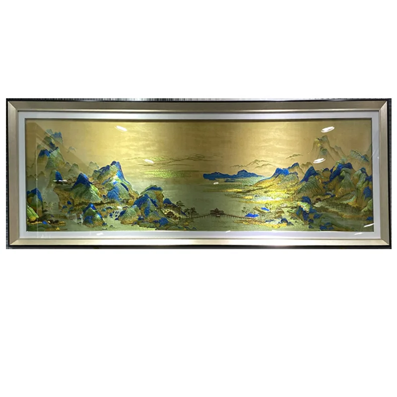 Thousands of miles of paintings Suzhou embroidery sofa background wall water breeze
Thousands of miles of paintings Suzhou embroidery sofa background wall water breeze