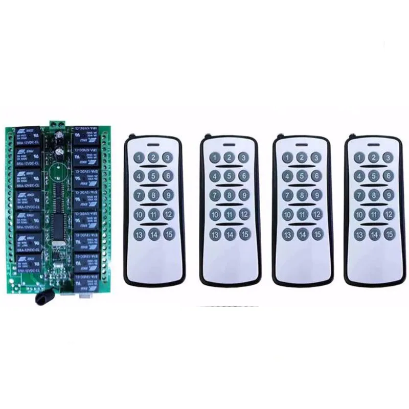 1000M Long Range DC12V 15CH Radio Controller RF Wireless Remote Control Switch Transmitter+Receiver lamp/garage door/shutters
1000M Long Range DC12V 15CH Radio Controller RF Wireless Remote Control Switch Transmitter+Receiver lamp/garage door/shutters