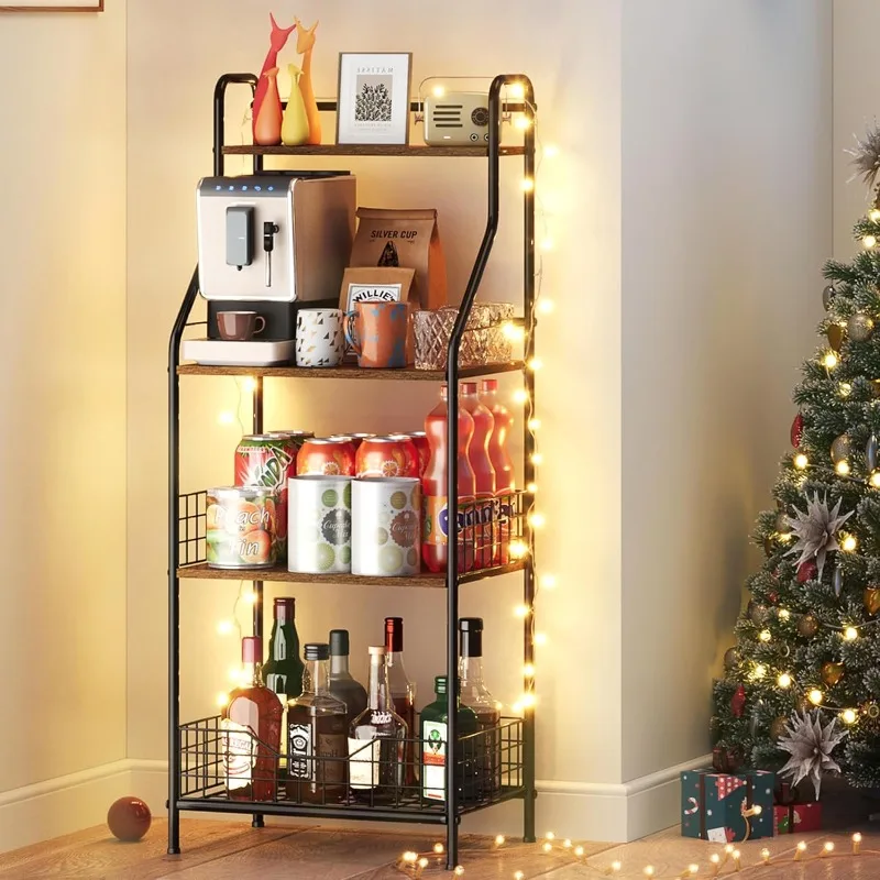 Mini Bar, Snack & Water Bottle Organizer, Coffee Station & Bakers Rack – 4-Tier Storage for Wine, Drinks, Snacks, Coffee, Bakin
Mini Bar, Snack & Water Bottle Organizer, Coffee Station & Bakers Rack – 4-Tier Storage for Wine, Drinks, Snacks, Coffee, Bakin