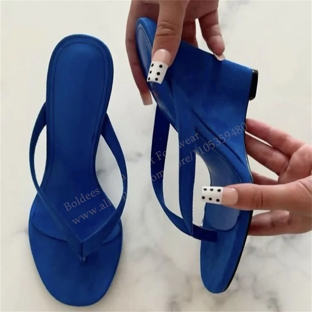 Blue Wedge Heel Flip Flop Women Open Toe High Heel Solid Color Slingback Summer New Beach Holiday Slippers Newest Mules
Blue Wedge Heel Flip Flop Women Open Toe High Heel Solid Color Slingback Summer New Beach Holiday Slippers Newest Mules