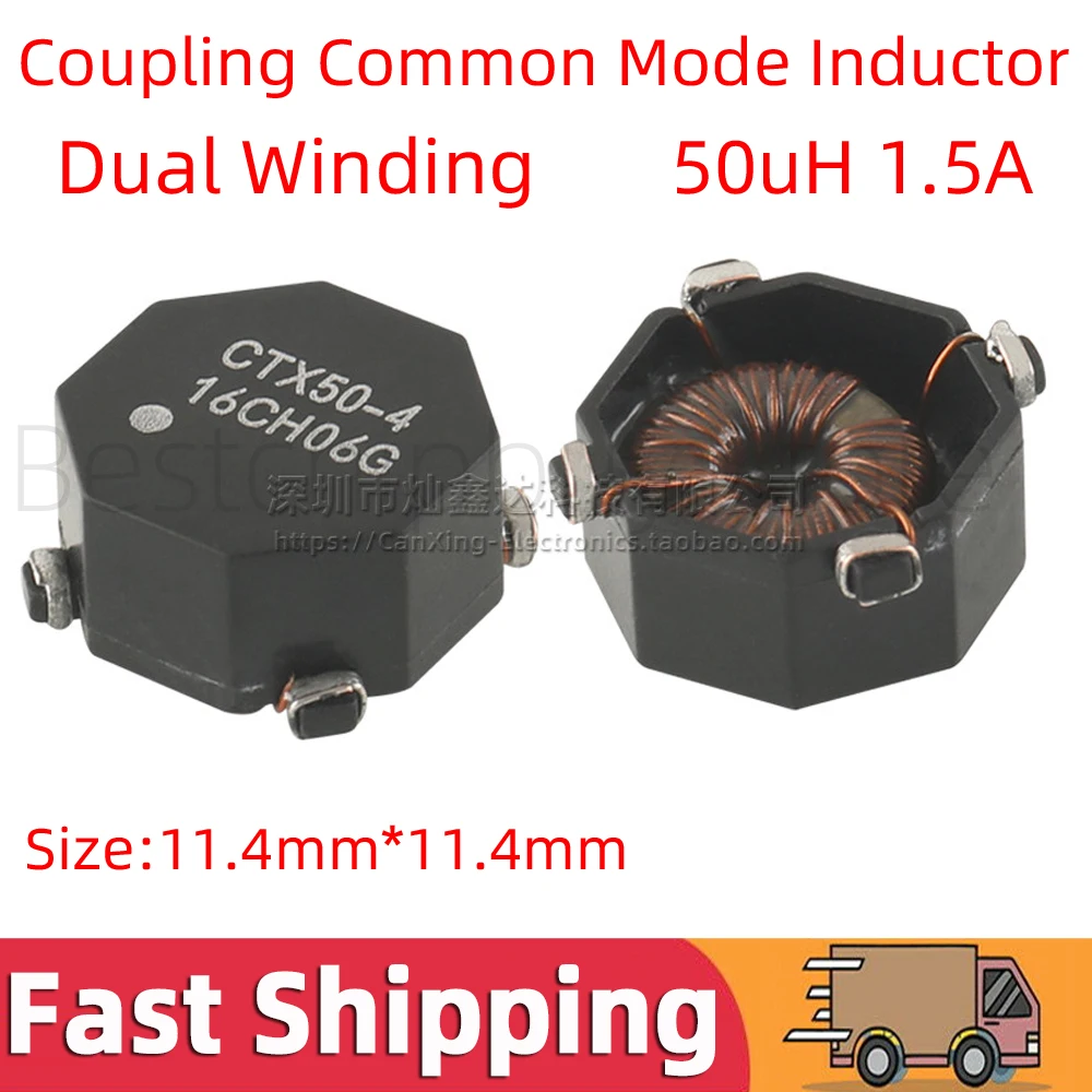 5pcs CTX50-4 CTX50 4 SMD Inductance 50uH 1.5A Double Dual Winding Coupled Coupling Common Mode Inductor Choke Coil Transformer
5pcs CTX50-4 CTX50 4 SMD Inductance 50uH 1.5A Double Dual Winding Coupled Coupling Common Mode Inductor Choke Coil Transformer