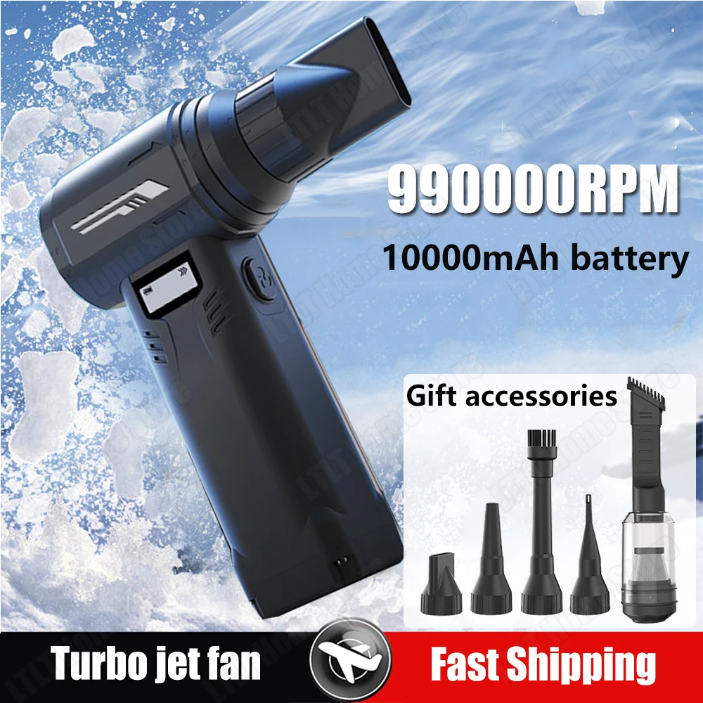 10000mAh Turbo Jet Blower 990000RPM Powerful Air Blower 9-Gear Brushless Motor Turbo Fan Wind Speed 60m/s
10000mAh Turbo Jet Blower 990000RPM Powerful Air Blower 9-Gear Brushless Motor Turbo Fan Wind Speed 60m/s