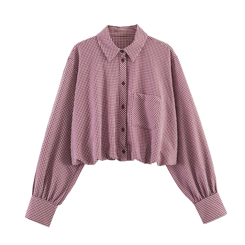 2026 Summer New Lapel Long-Sleeve Shirt Single-Breasted Batwing Sleeve Fashion Women's Top College Style Plaid Shirt
2026 Summer New Lapel Long-Sleeve Shirt Single-Breasted Batwing Sleeve Fashion Women's Top College Style Plaid Shirt