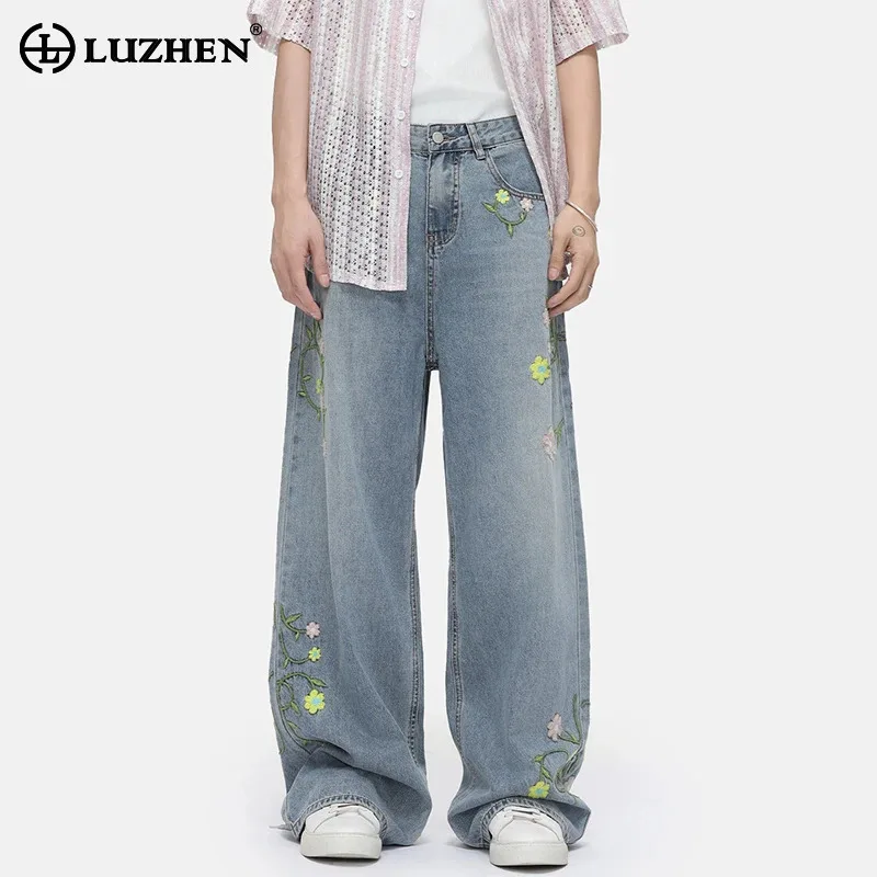 LUZHEN Korean Fashion Flower Embroidery Pattern Straight Jeans Men's 2025 High Quality Loose Casual Denim Pants Wide Leg JY2848
LUZHEN Korean Fashion Flower Embroidery Pattern Straight Jeans Men's 2025 High Quality Loose Casual Denim Pants Wide Leg JY2848
