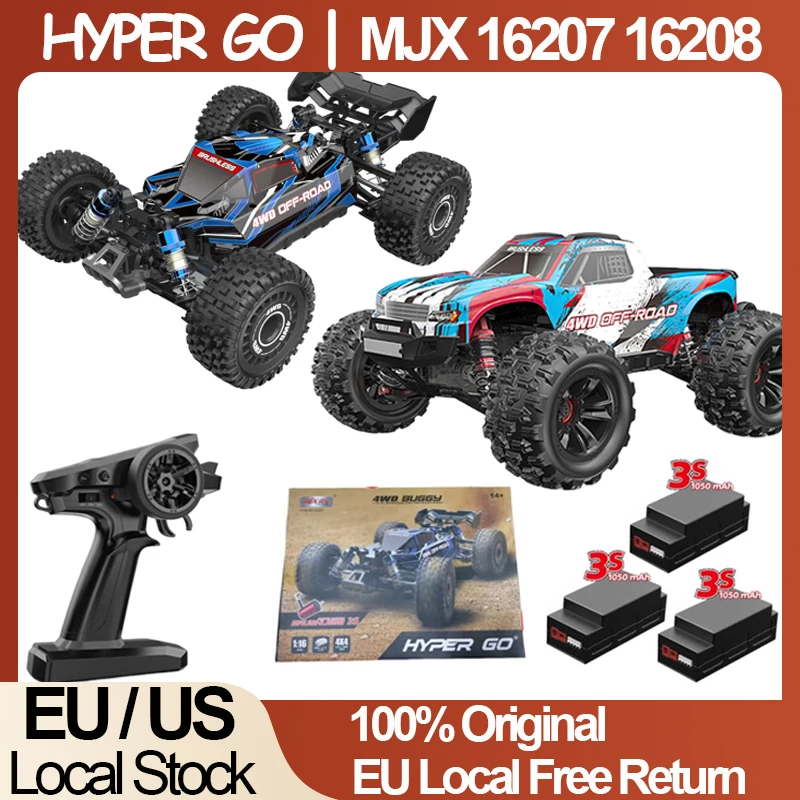 HYPER GO MJX 16208 16207 1/16 RC Car 70km/h Brushless 4WD Racing Car Electric Off-Road Remote Control RC Truck RC Toy
HYPER GO MJX 16208 16207 1/16 RC Car 70km/h Brushless 4WD Racing Car Electric Off-Road Remote Control RC Truck RC Toy