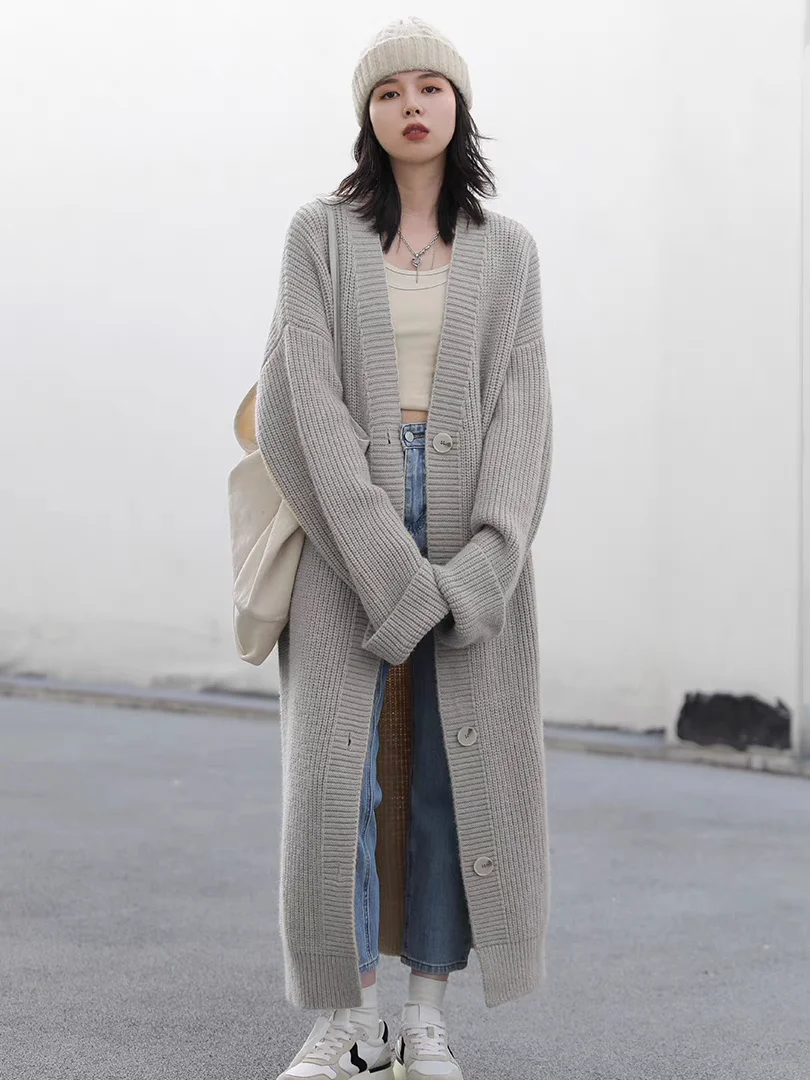 Soft Lazy Sle Mid-Length Knitted Cardigan Women's Spring Autumn Winter Outerwear V-Ne Long Sve Single Button Closure
Soft Lazy Sle Mid-Length Knitted Cardigan Women's Spring Autumn Winter Outerwear V-Ne Long Sve Single Button Closure