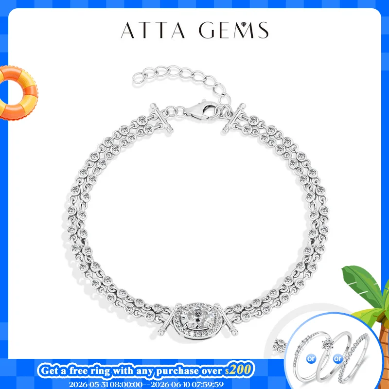 ATTAGEMS Oval Cut 1ct Moissanite Women’s Bracelets 925 Sterling Silver Adjustable Bracelet Top Quality Engagement Party Jewelry
ATTAGEMS Oval Cut 1ct Moissanite Women’s Bracelets 925 Sterling Silver Adjustable Bracelet Top Quality Engagement Party Jewelry
