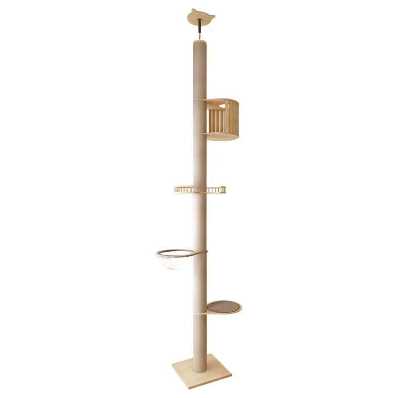Solid wood indomitable cat climbing frame Tongtian pillar large space capsule, nest jumping platform cat tree frame
Solid wood indomitable cat climbing frame Tongtian pillar large space capsule, nest jumping platform cat tree frame