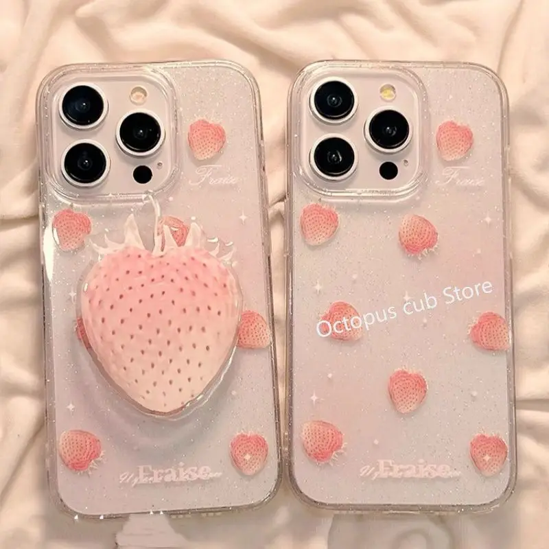 Full Screen Strawberry Phone Case for IPhone 16 15 14 Pro Max Cute Pink for IPhone 13 12 11 XR XS MAX with Stand
Full Screen Strawberry Phone Case for IPhone 16 15 14 Pro Max Cute Pink for IPhone 13 12 11 XR XS MAX with Stand