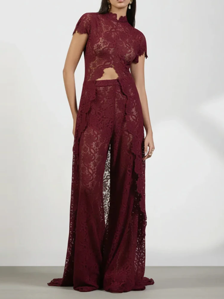 Spring O Neck Split Long Top & High Waist Pants Outfit Embroidery Lace Hollow-out Two Piece Sets Women Short Sleeve Summer Suits
Spring O Neck Split Long Top & High Waist Pants Outfit Embroidery Lace Hollow-out Two Piece Sets Women Short Sleeve Summer Suits
