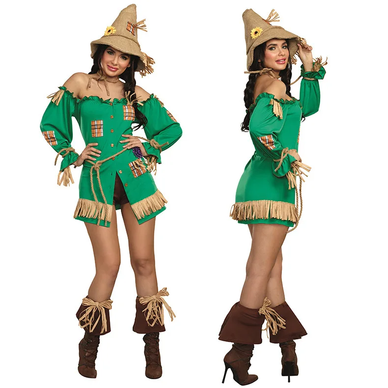 Halloween Adult Green Field Scarecrow Cosplay Costume Christmas Witch Holiday Party Dress Set Stage Long Sleeve Dress Clothes
Halloween Adult Green Field Scarecrow Cosplay Costume Christmas Witch Holiday Party Dress Set Stage Long Sleeve Dress Clothes