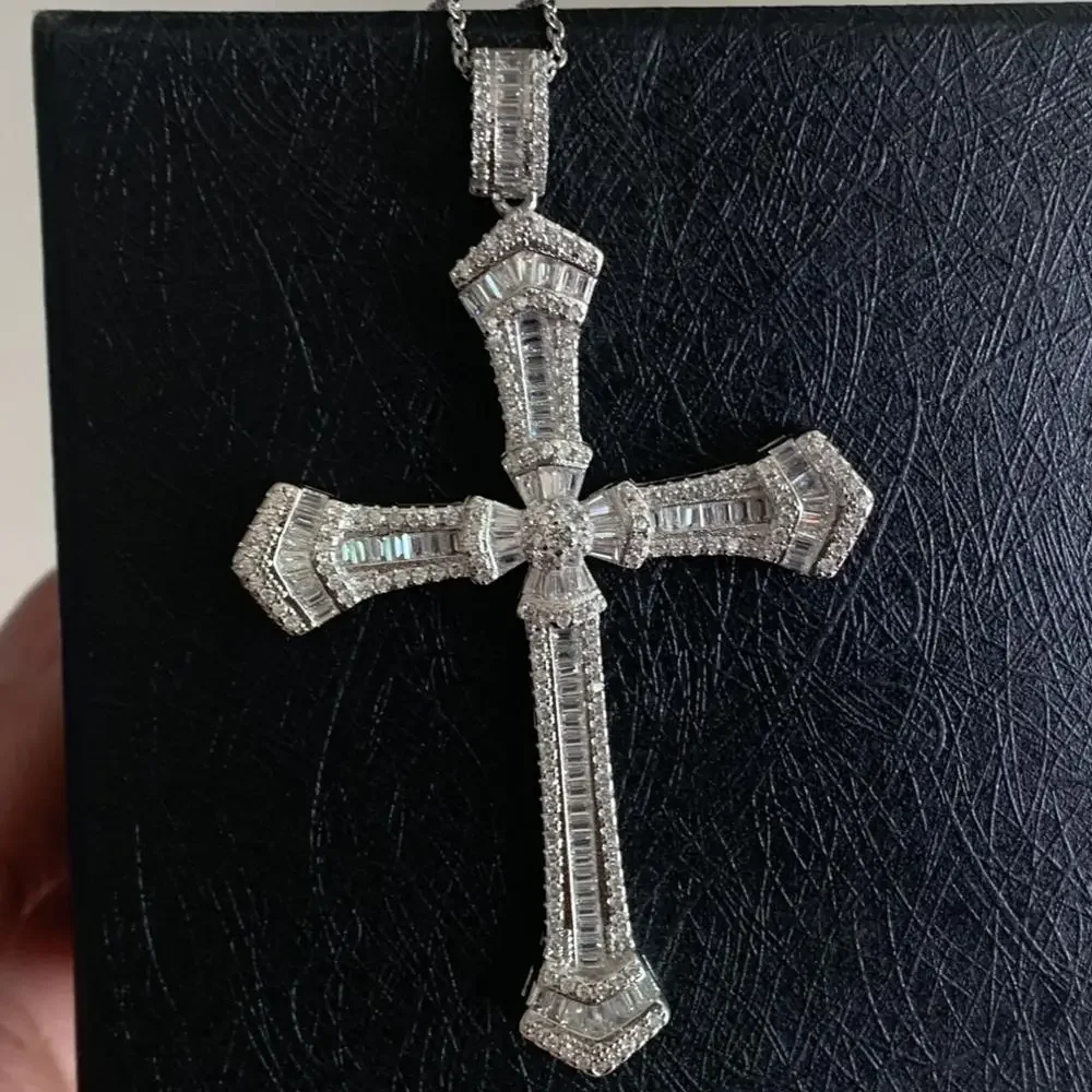 Sparkling Luxury Jewelry 925 Sterling Silver Cross Pendant Party Princess White Clear 5A Cubic Zirconia Women Wedding Necklace
Sparkling Luxury Jewelry 925 Sterling Silver Cross Pendant Party Princess White Clear 5A Cubic Zirconia Women Wedding Necklace