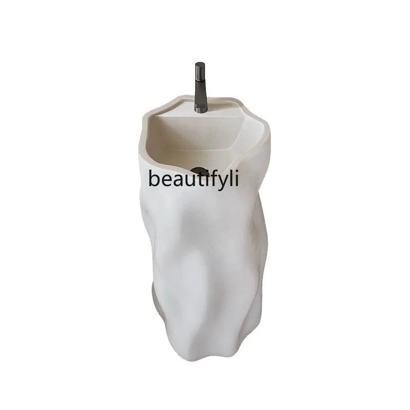 Japanese cream style designer column basin floor-to-ceiling integrated art wash basin creative personalized face wash table
Japanese cream style designer column basin floor-to-ceiling integrated art wash basin creative personalized face wash table