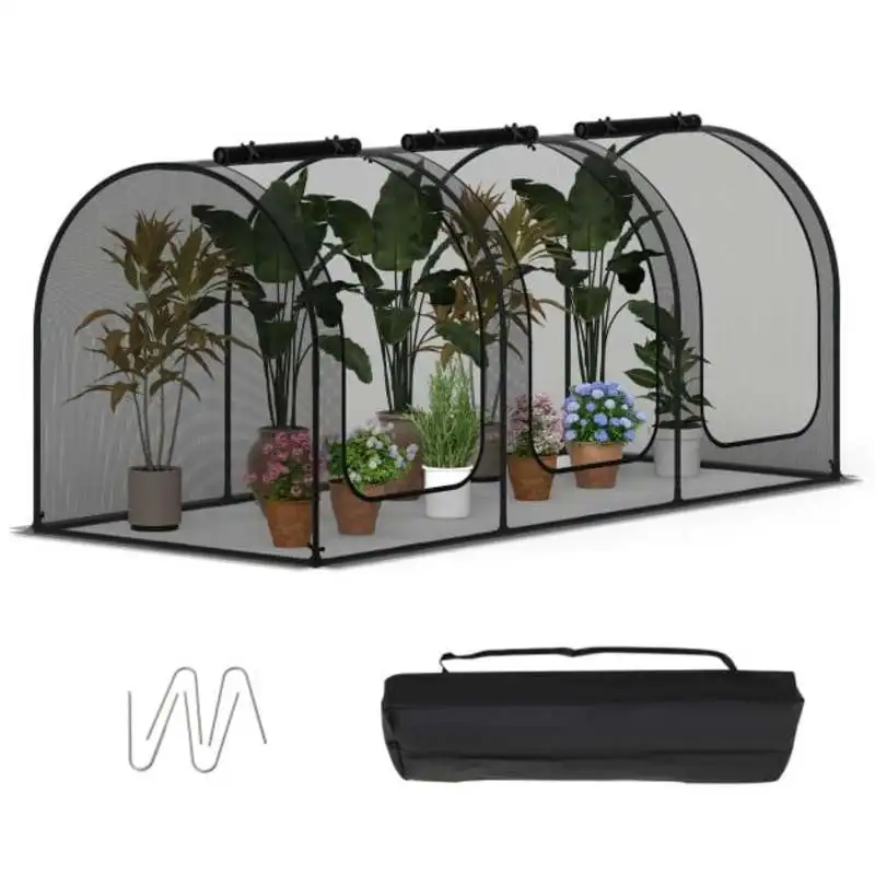 Tunnel Crop Cage Large Portable Plant Protection Tent with 3 Roll-up Zippered Doors
Tunnel Crop Cage Large Portable Plant Protection Tent with 3 Roll-up Zippered Doors