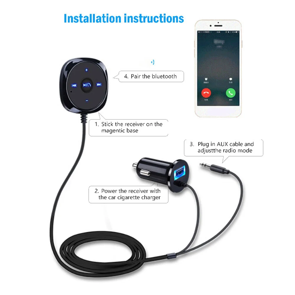 Car Bluetooth-compatible Audio Receiver Handsfree Car Bluetooth-compatible Player Auto Accessories for Car Stereo with AUX IN
Car Bluetooth-compatible Audio Receiver Handsfree Car Bluetooth-compatible Player Auto Accessories for Car Stereo with AUX IN