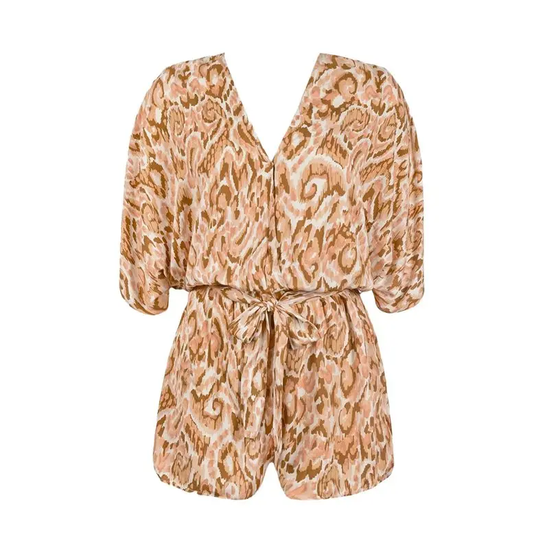 CYL-Women's Summer Romper Lace Up Printed Half Sleeves Casual Wide Leg Mini One-Piece Jumpsuit
CYL-Women's Summer Romper Lace Up Printed Half Sleeves Casual Wide Leg Mini One-Piece Jumpsuit