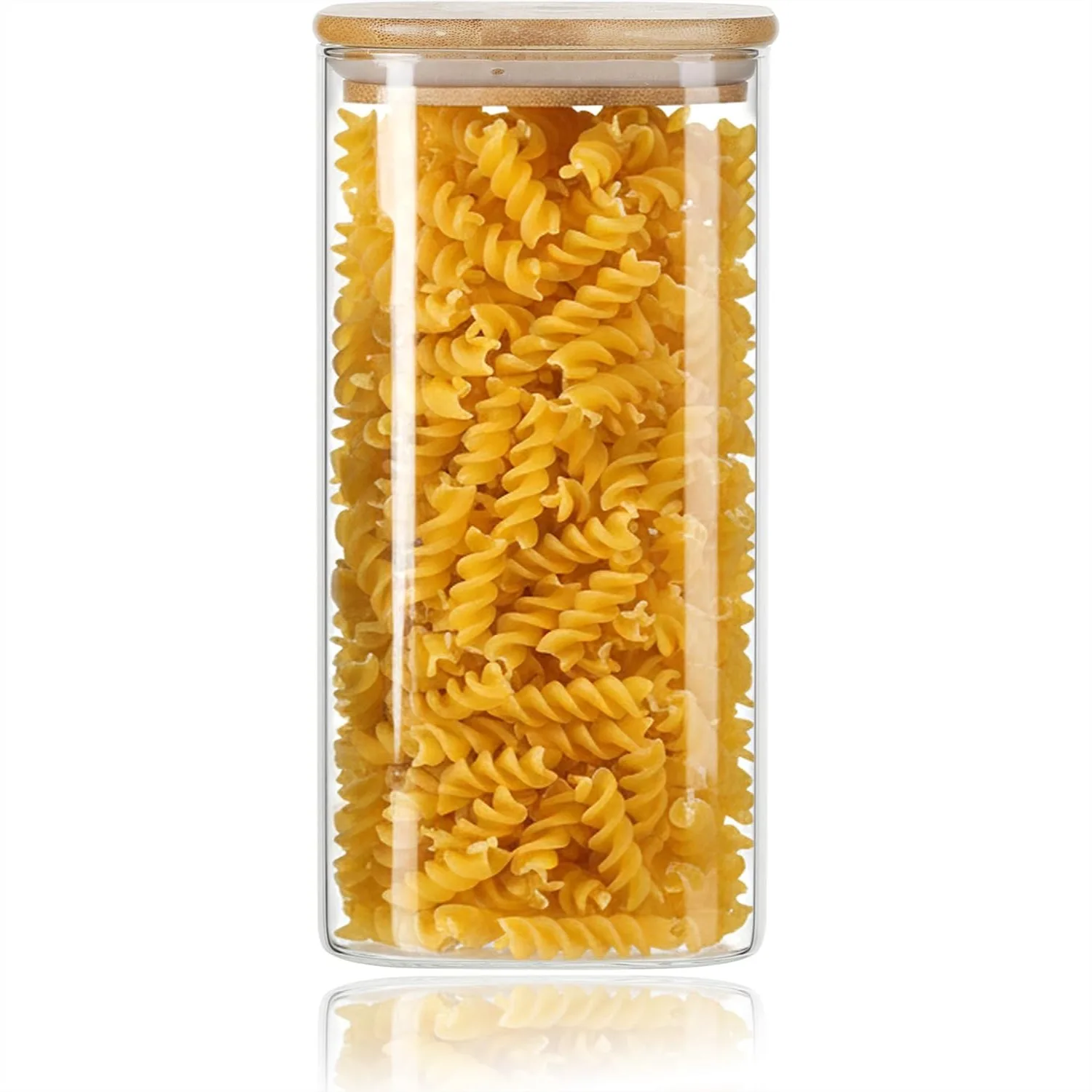 Kitchen Glass Jars Set with Bamboo Lids for Storage - Stackable Square Food Jars for Pantry Organization, Coffee, Flour
Kitchen Glass Jars Set with Bamboo Lids for Storage - Stackable Square Food Jars for Pantry Organization, Coffee, Flour