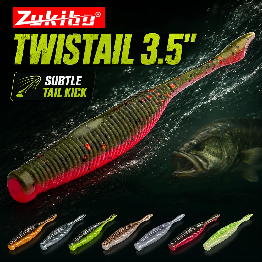 ZUKIBO 10pcs High Salt Soft Worm Bait 3.5in Ribbed Finesse Lure for Bass Weightless Texas Rig Sinking Fishing Lures
ZUKIBO 10pcs High Salt Soft Worm Bait 3.5in Ribbed Finesse Lure for Bass Weightless Texas Rig Sinking Fishing Lures