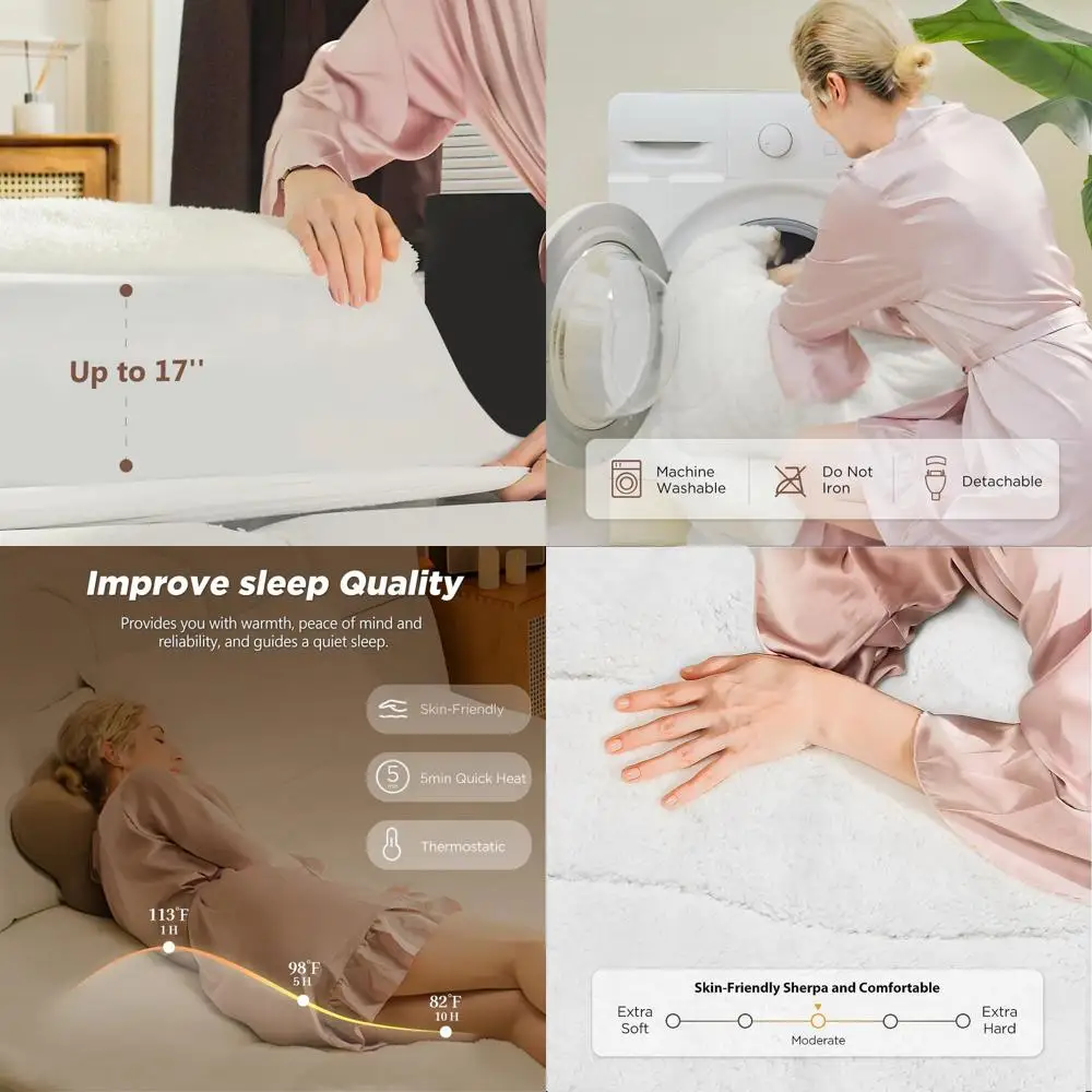 Queen Size Electric Heated Mattress Pad - 4 Temperature Settings, 10-Hour Auto Shut-Off, Fits Mattresses up to 15 Deep
Queen Size Electric Heated Mattress Pad - 4 Temperature Settings, 10-Hour Auto Shut-Off, Fits Mattresses up to 15 Deep