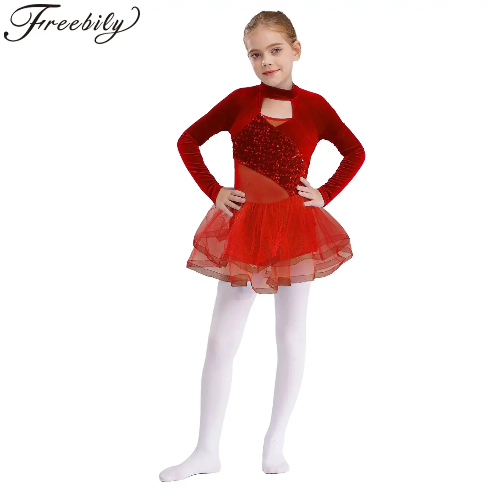 Бархатная пачка с блестками для девочек, рождественские балетные трико, гимнастический купальник с длинными рукавами и тюлевой юбкой, танцевальная одежда для балерины
Бархатная пачка с блестками для девочек, рождественские балетные трико, гимнастический купальник с длинными рукавами и тюлевой юбкой, танцевальная одежда для балерины