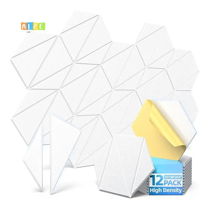 A12E-12 Pack Walls Acoustic Panels With Self-Adhesive 12"X10"X0.4" Sound Proof Foam Panels For Home Studio Office
A12E-12 Pack Walls Acoustic Panels With Self-Adhesive 12"X10"X0.4" Sound Proof Foam Panels For Home Studio Office
