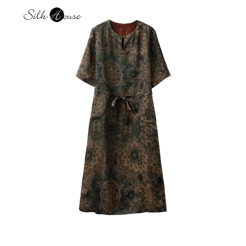 2025 Women's Autumn New Double Sided Wear 100% Natural Mulberry Silk Jacquard Fragrance Cloud Yarn Round Neck Short Sleeve Dress
2025 Women's Autumn New Double Sided Wear 100% Natural Mulberry Silk Jacquard Fragrance Cloud Yarn Round Neck Short Sleeve Dress