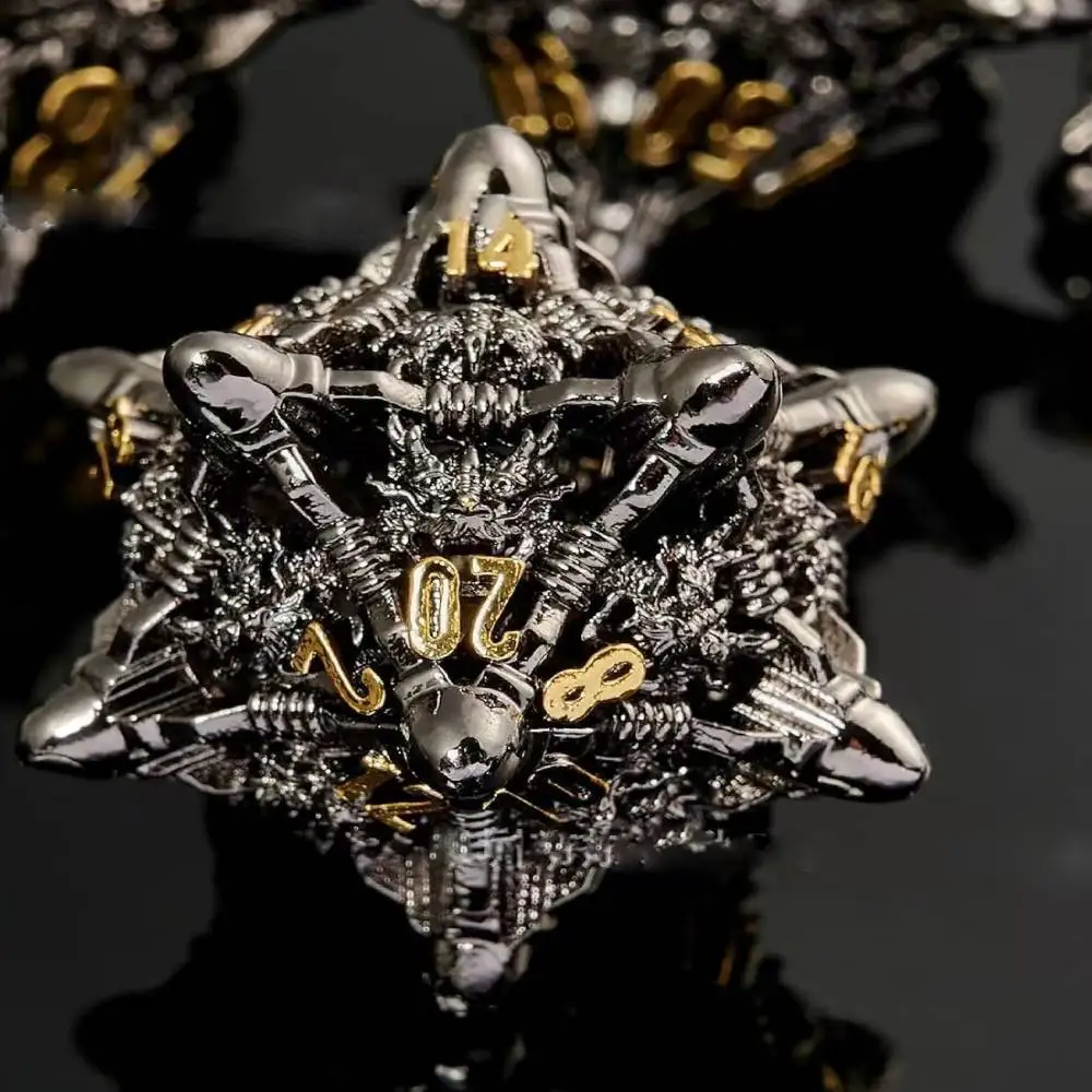 7pcs Monster Dices Hollow Metal DND Dice set for Dungeon and Dragons DND RPG Polyhedral Metal Dices set D100 D6 D8 D10 D12 D20
7pcs Monster Dices Hollow Metal DND Dice set for Dungeon and Dragons DND RPG Polyhedral Metal Dices set D100 D6 D8 D10 D12 D20