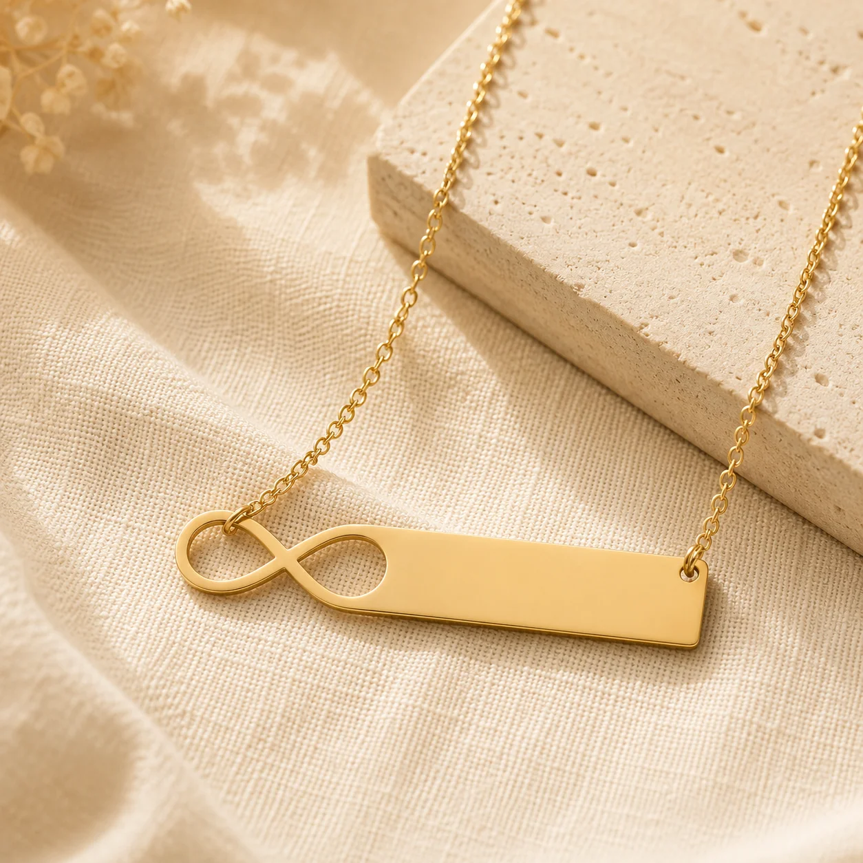 Custom Infinity Name Necklace Personalized Stainless Steel Engraved Bar Pendant Gift for Women
Custom Infinity Name Necklace Personalized Stainless Steel Engraved Bar Pendant Gift for Women