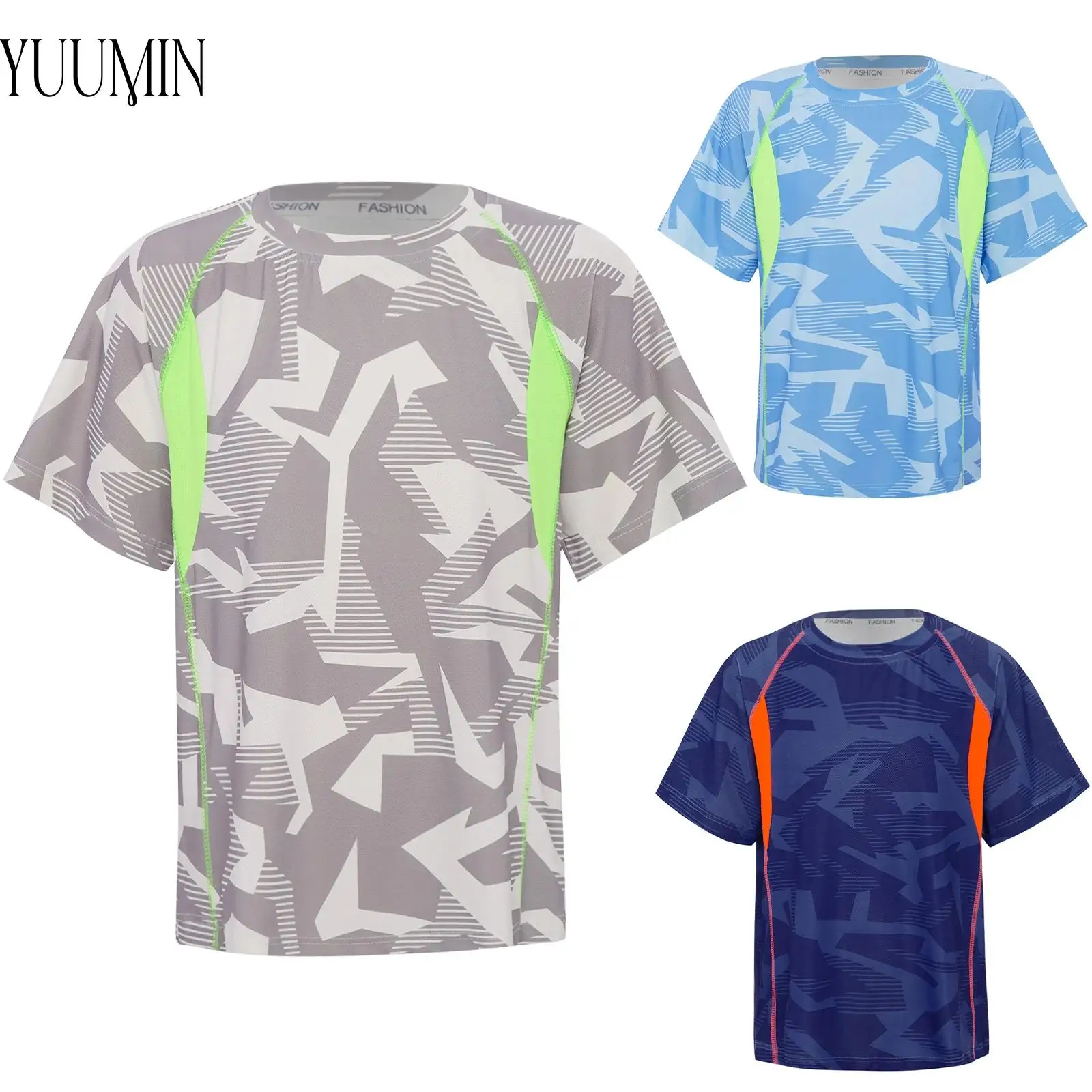 Kids Boy Soccer Uniform Contrast Color Geometric Printed T-shirt Short Sleeve Quick-Drying Breathable Mesh Sports Top Sportswear
Kids Boy Soccer Uniform Contrast Color Geometric Printed T-shirt Short Sleeve Quick-Drying Breathable Mesh Sports Top Sportswear
