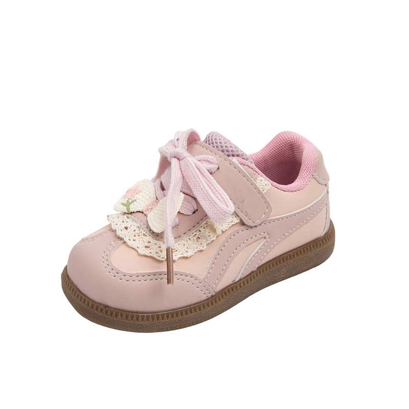 Розовые кроссовки для девочек с кружевом и цветочным принтом, на липучках, удобные повседневные прогулочные туфли для малышей, детские туфли на плоской подошве с кружевом
Розовые кроссовки для девочек с кружевом и цветочным принтом, на липучках, удобные повседневные прогулочные туфли для малышей, детские туфли на плоской подошве с кружевом