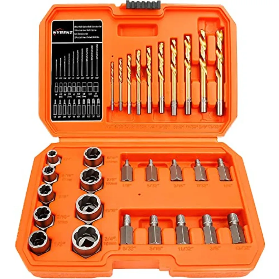 ScrewandBolt Extractor Set and Left Drill Bit Kit Easy Out Broken Lug Nut Extraction Socket Set for Damaged Frozen Studs Rusted
ScrewandBolt Extractor Set and Left Drill Bit Kit Easy Out Broken Lug Nut Extraction Socket Set for Damaged Frozen Studs Rusted