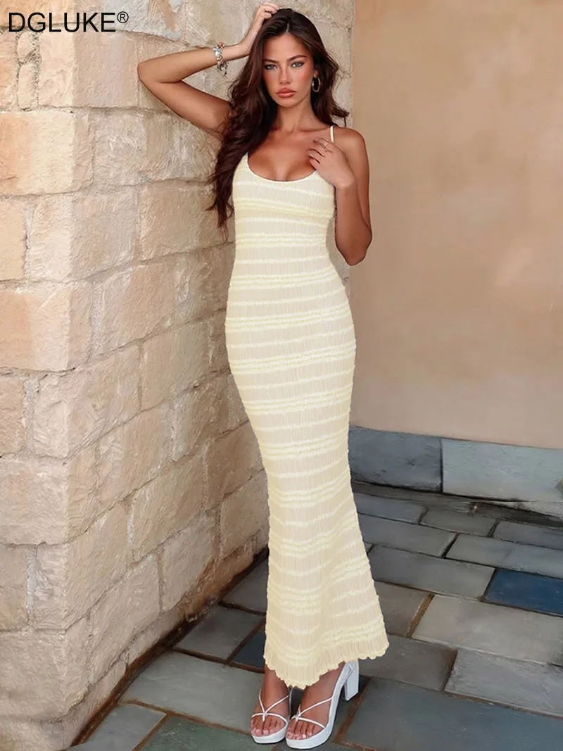 DGLUKE Halter Backless Maxi Dress Woman Frilly Pleated Long Dress Sexy Elegant Beach Party Dress Vacation Slip Dresses
DGLUKE Halter Backless Maxi Dress Woman Frilly Pleated Long Dress Sexy Elegant Beach Party Dress Vacation Slip Dresses