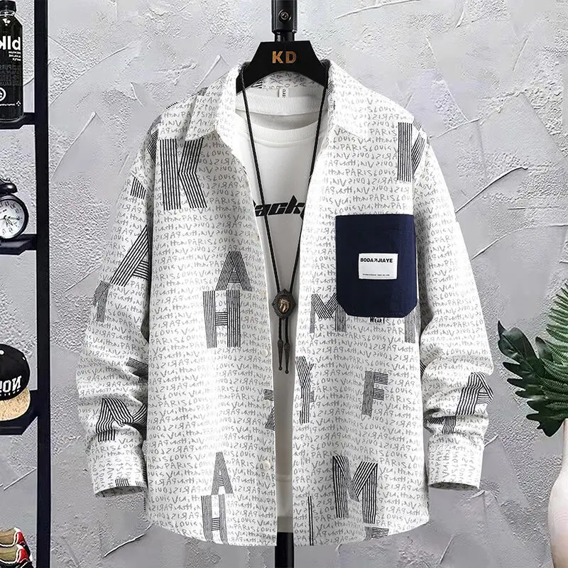 High Quality Men's Shirts Suitable for Young People Trendy Latter Print Casual Versatile Shirt Spring Loose Long Sleeved Shirts
High Quality Men's Shirts Suitable for Young People Trendy Latter Print Casual Versatile Shirt Spring Loose Long Sleeved Shirts
