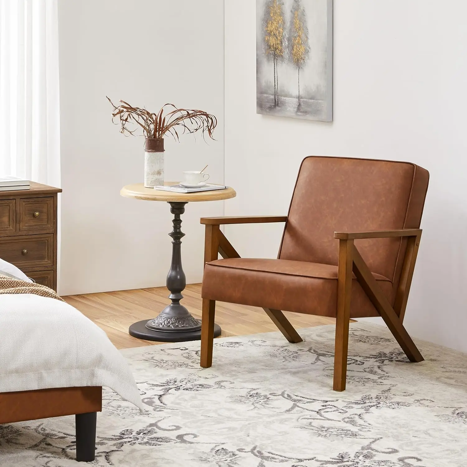 Accent Chair Faux Leather Armchair Lounge Chair with Wood Frame, Modern Retro Lounge Chair for Living Room/Office/Reception Area
Accent Chair Faux Leather Armchair Lounge Chair with Wood Frame, Modern Retro Lounge Chair for Living Room/Office/Reception Area