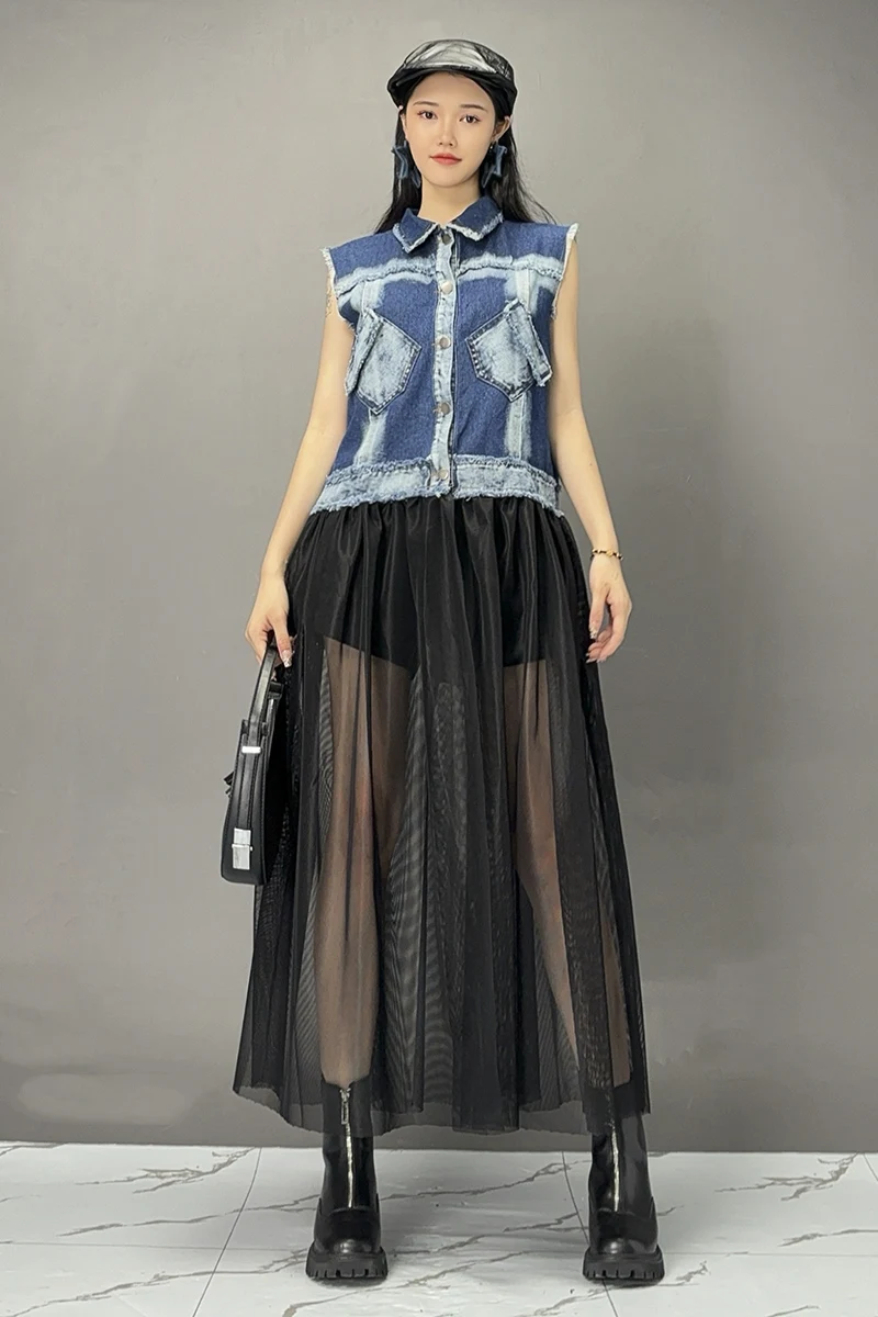 2024 Autumn New Button Sleeveless Denim Jacket Loose Long Dresses Women Casual Turn-down Collar Dress Wholesale J376
2024 Autumn New Button Sleeveless Denim Jacket Loose Long Dresses Women Casual Turn-down Collar Dress Wholesale J376