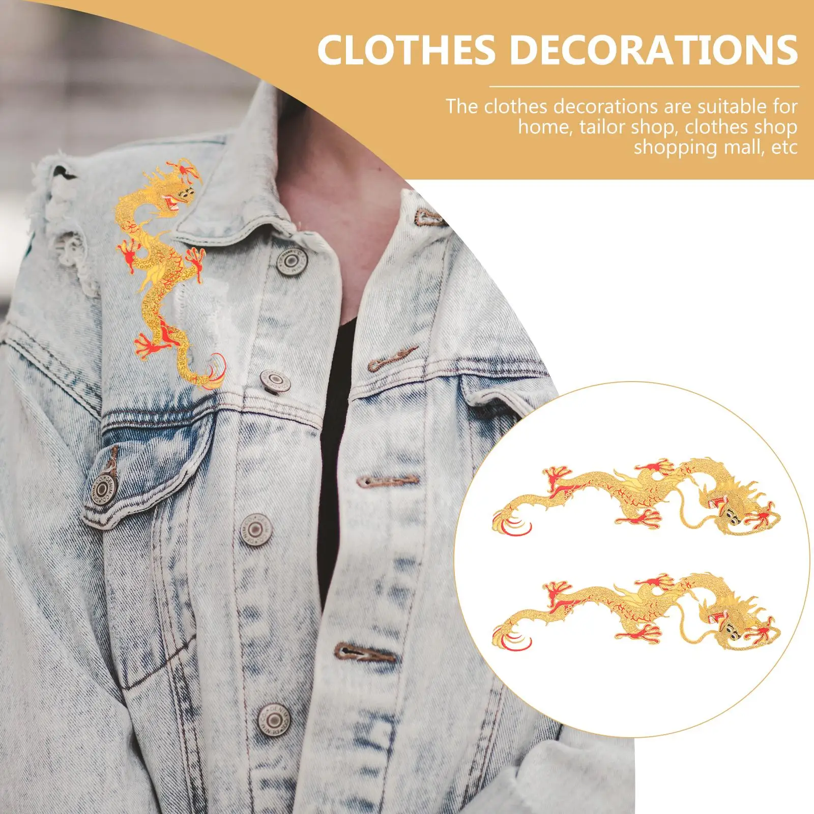 2Pcs Dragon Embroidery Iron On Iron Patches For Clothes Patches 31x11cm Appliques Clothes DIY Sewing Decor Accessories
2Pcs Dragon Embroidery Iron On Iron Patches For Clothes Patches 31x11cm Appliques Clothes DIY Sewing Decor Accessories