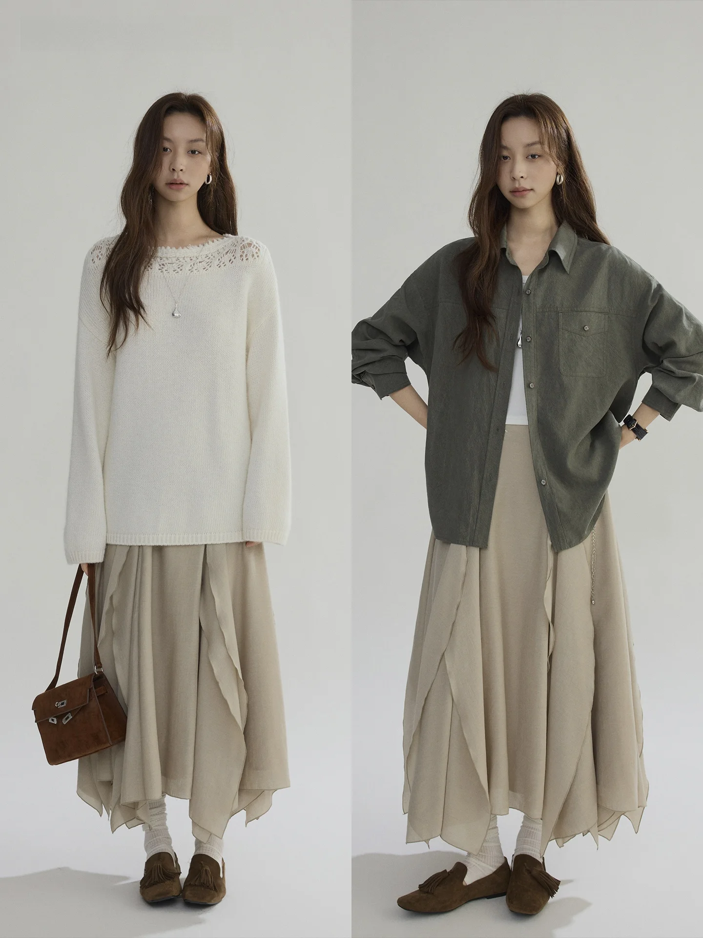 Joli Choose High Waist Asymmetrical Skirt Women's New Design Simple Long Skirt Casual Style A-Line Slimming Half-length
Joli Choose High Waist Asymmetrical Skirt Women's New Design Simple Long Skirt Casual Style A-Line Slimming Half-length