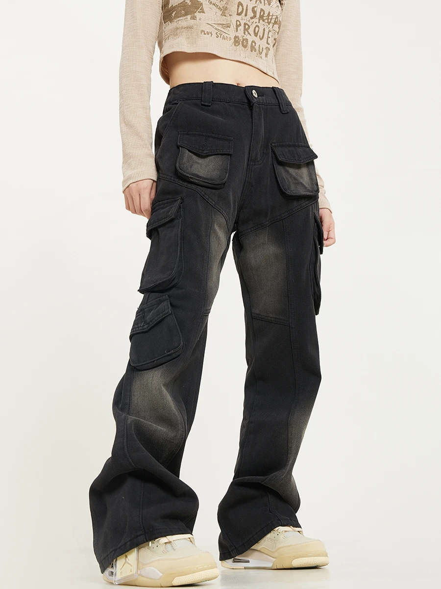 Women's Black Baggy Cargo Pants Vintage Harajuku Y2k Aesthetic Oversize Sweatpants High Waist Wide Trousers 2000s Gothic Clothes
Women's Black Baggy Cargo Pants Vintage Harajuku Y2k Aesthetic Oversize Sweatpants High Waist Wide Trousers 2000s Gothic Clothes