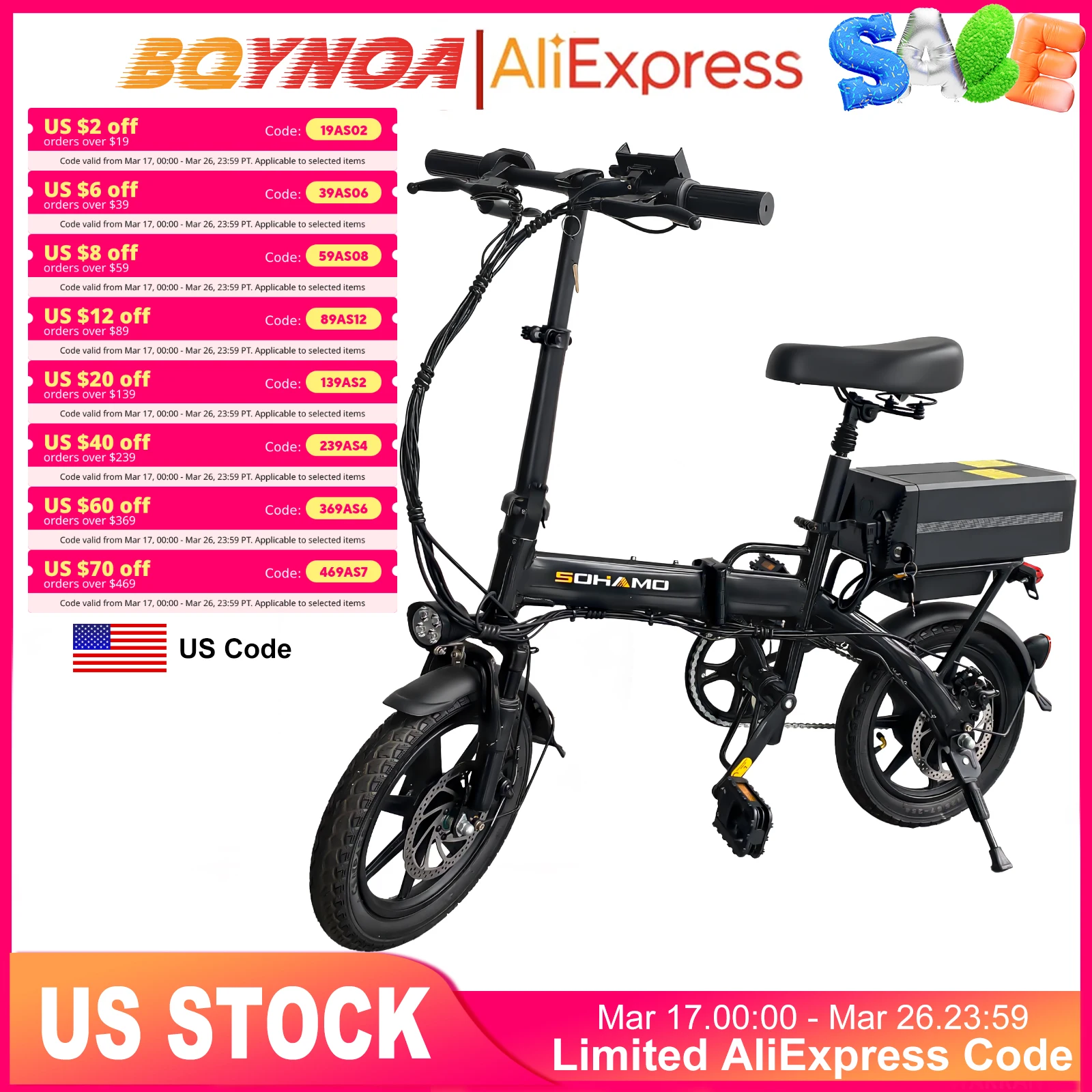 14'' Adult Electric Bicycle Ebike,Peak 600W Motor,48V 20AH Battery,45Miles 20MPH Folding Commuter Bike With Phone Holder
14'' Adult Electric Bicycle Ebike,Peak 600W Motor,48V 20AH Battery,45Miles 20MPH Folding Commuter Bike With Phone Holder