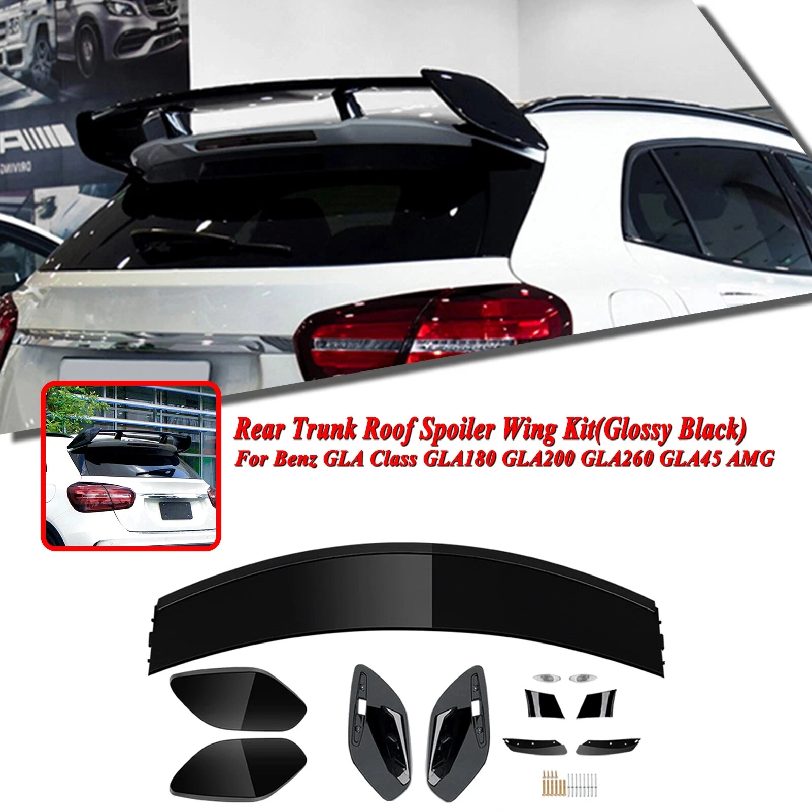 Car Rear Trunk Spoiler Tail Wing For Mercedes-Benz GLA Class X156 GLA180 GLA200 GLA250 GLA45 AMG-Line 2014-2018
Car Rear Trunk Spoiler Tail Wing For Mercedes-Benz GLA Class X156 GLA180 GLA200 GLA250 GLA45 AMG-Line 2014-2018