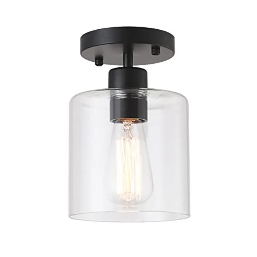 Black Modern Semi Flush Mount Ceiling Light, Rustic Ceiling Light Fixture for Closet Hallway Entryway, Matte Finish
Black Modern Semi Flush Mount Ceiling Light, Rustic Ceiling Light Fixture for Closet Hallway Entryway, Matte Finish