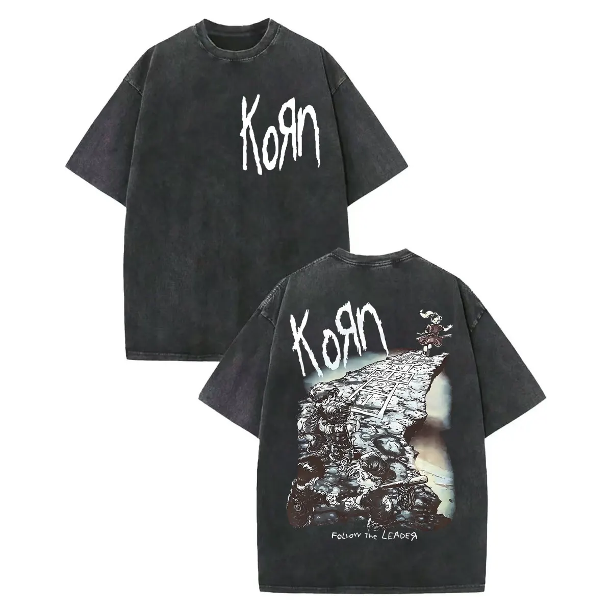 Korn Rock Band Double Sided Print T-shirt Men Women Gothic Vintage Washed T-shirts Fashion Casual Oversized T Shirts Streetwear
Korn Rock Band Double Sided Print T-shirt Men Women Gothic Vintage Washed T-shirts Fashion Casual Oversized T Shirts Streetwear