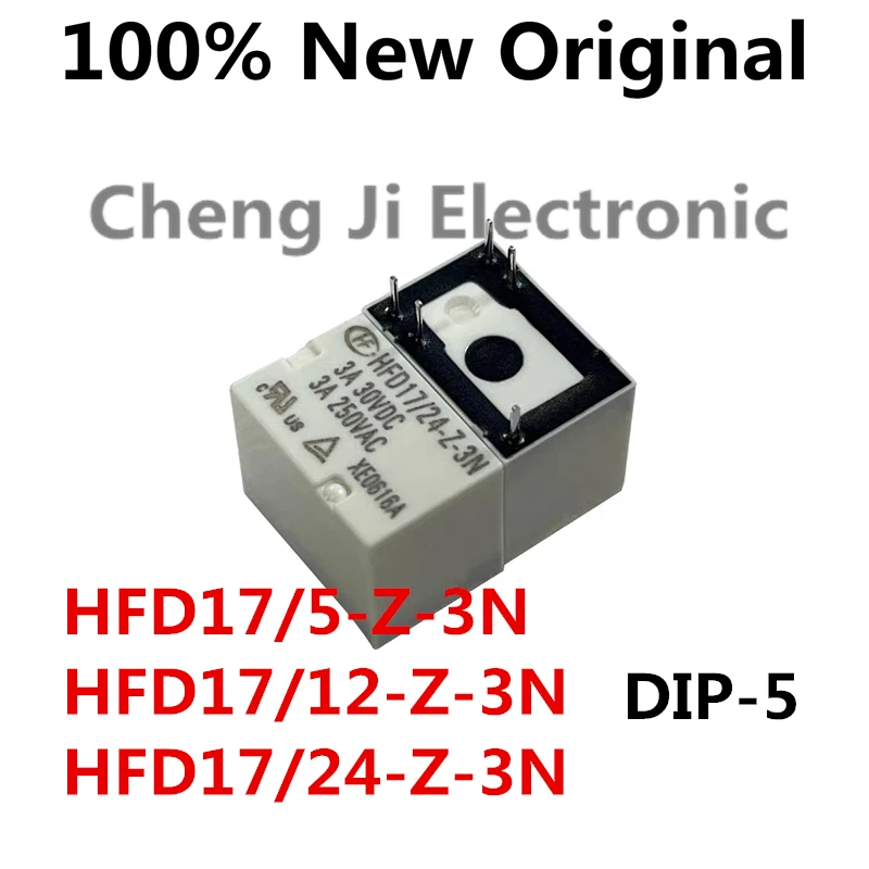 10PCS/Lot HFD17/5-Z-3N、HFD17/12-Z-3N、HFD17/24-Z-3N DIP-5 New original signal relay set with 3A 5-pin 30V conversion 
10PCS/Lot HFD17/5-Z-3N、HFD17/12-Z-3N、HFD17/24-Z-3N DIP-5 New original signal relay set with 3A 5-pin 30V conversion